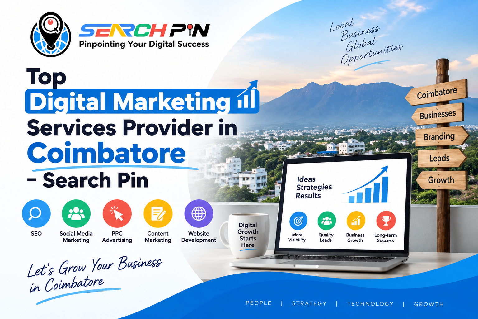 Top Digital Marketing Services Provider in Coimbatore Search Pin